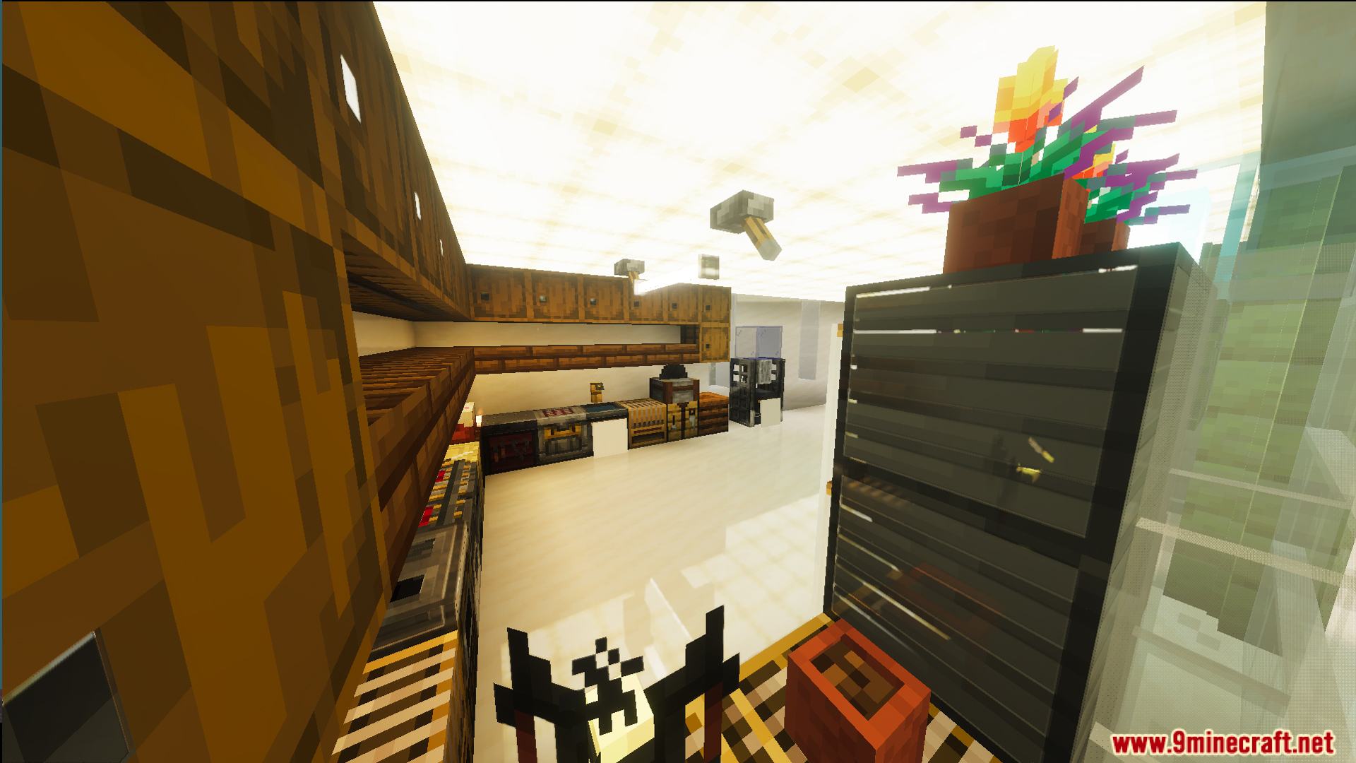 Survival Modern House 31 Map Screenshot 5 Survival Modern House 31 Map features a modern kitchen with wooden storage cabinets