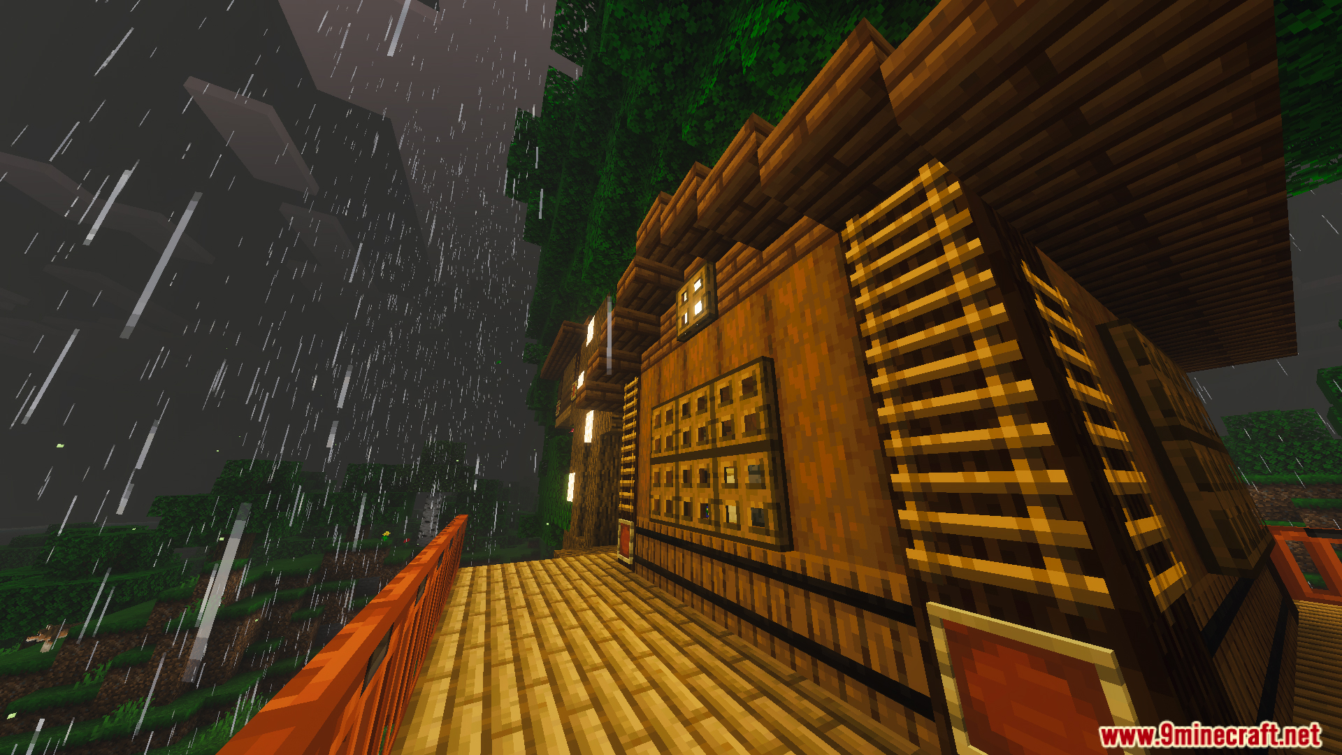 Survival Tree House 45 Map Screenshot 4 The massive wooden home sits high inside a massive custom oak tree
