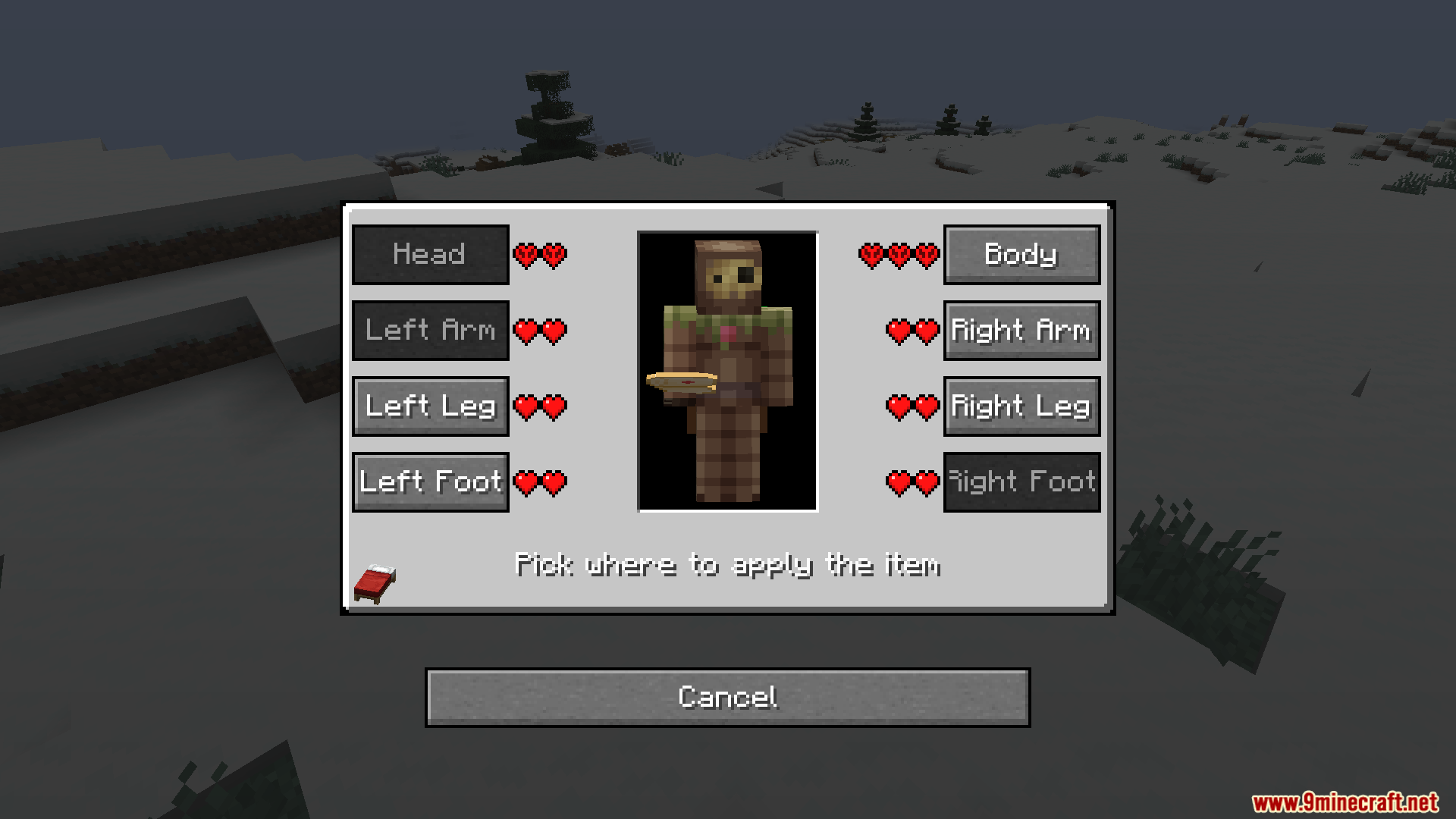TACZ First Aid Compat Mod Screenshot 11 Custom menu for applying items to specific body parts in Minecraft