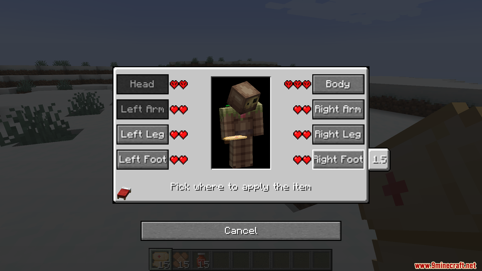 TACZ First Aid Compat Mod Screenshot 7 TACZ First Aid Compat Mod interface showing health status for different body parts
