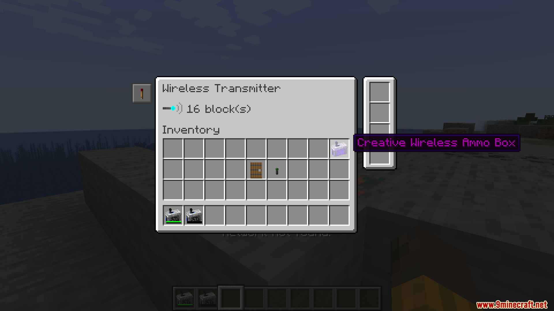 TaCZ Refined Ammo Box Mod Screenshot 4 The wireless transmitter menu showing a creative wireless ammo box item