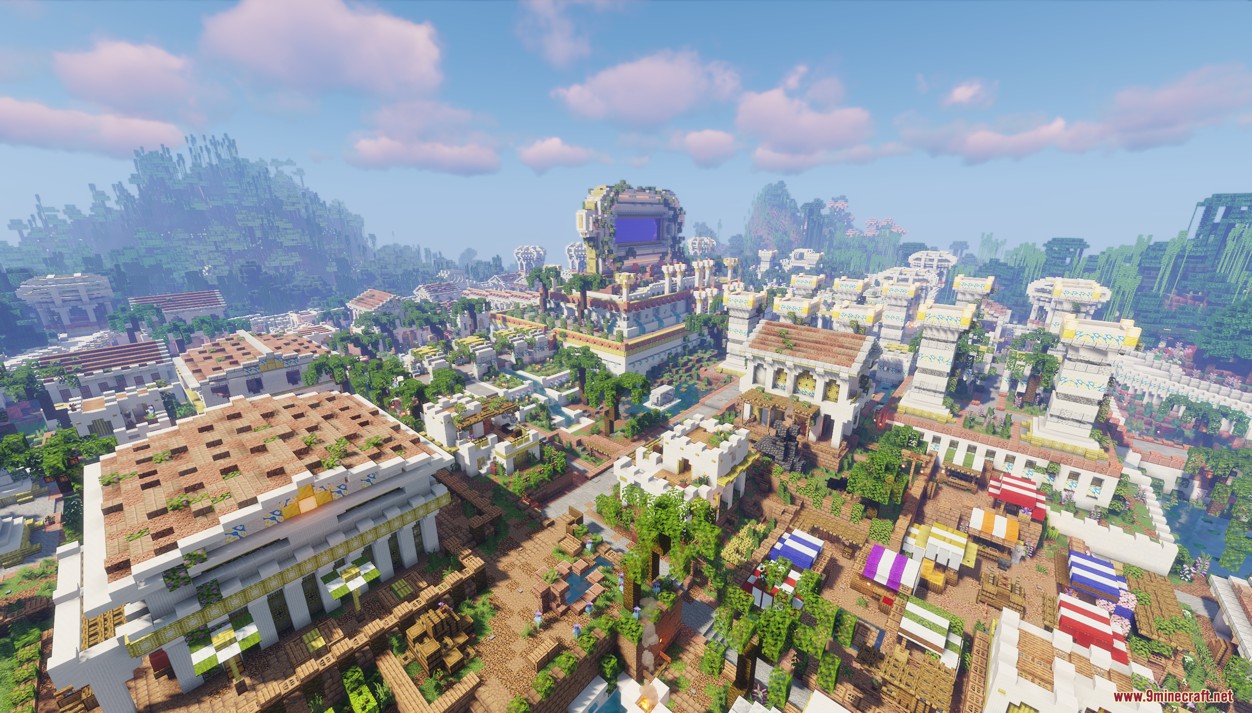 The Ancient City Map Screenshot 2 Aerial view of a sprawling ancient city with classical architecture and markets