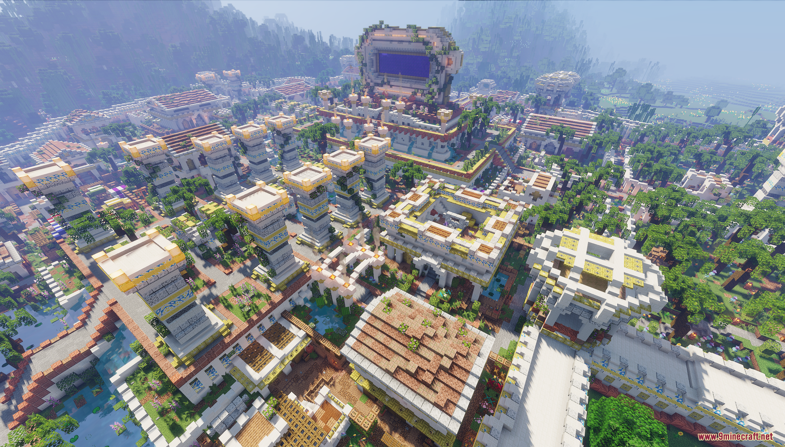 The Ancient City Map Screenshot 4 Wide aerial perspective of a sprawling ancient city with white stone structures