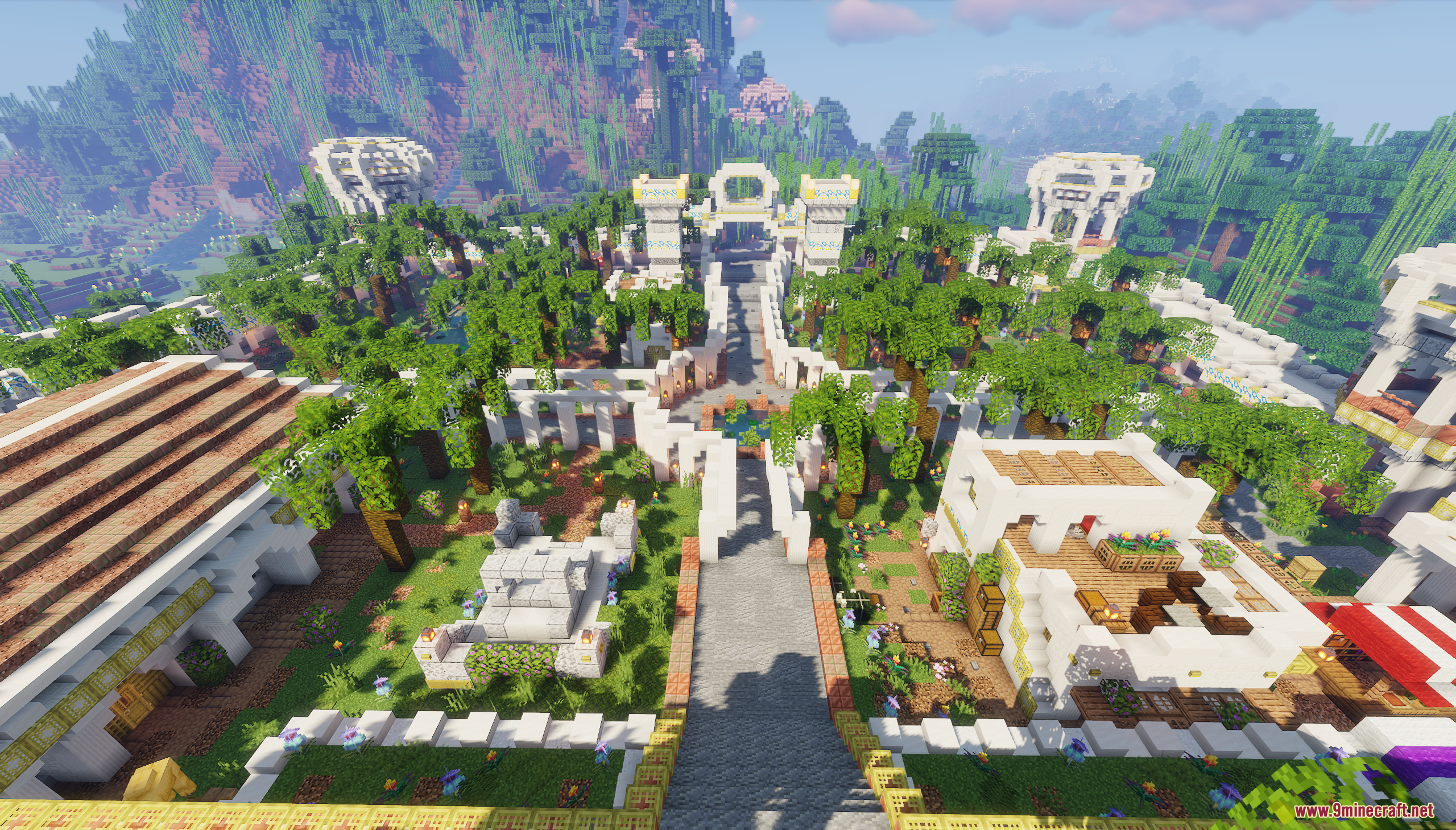 The Ancient City Map Screenshot 9 Aerial view of the Ancient City Map featuring white stone architecture