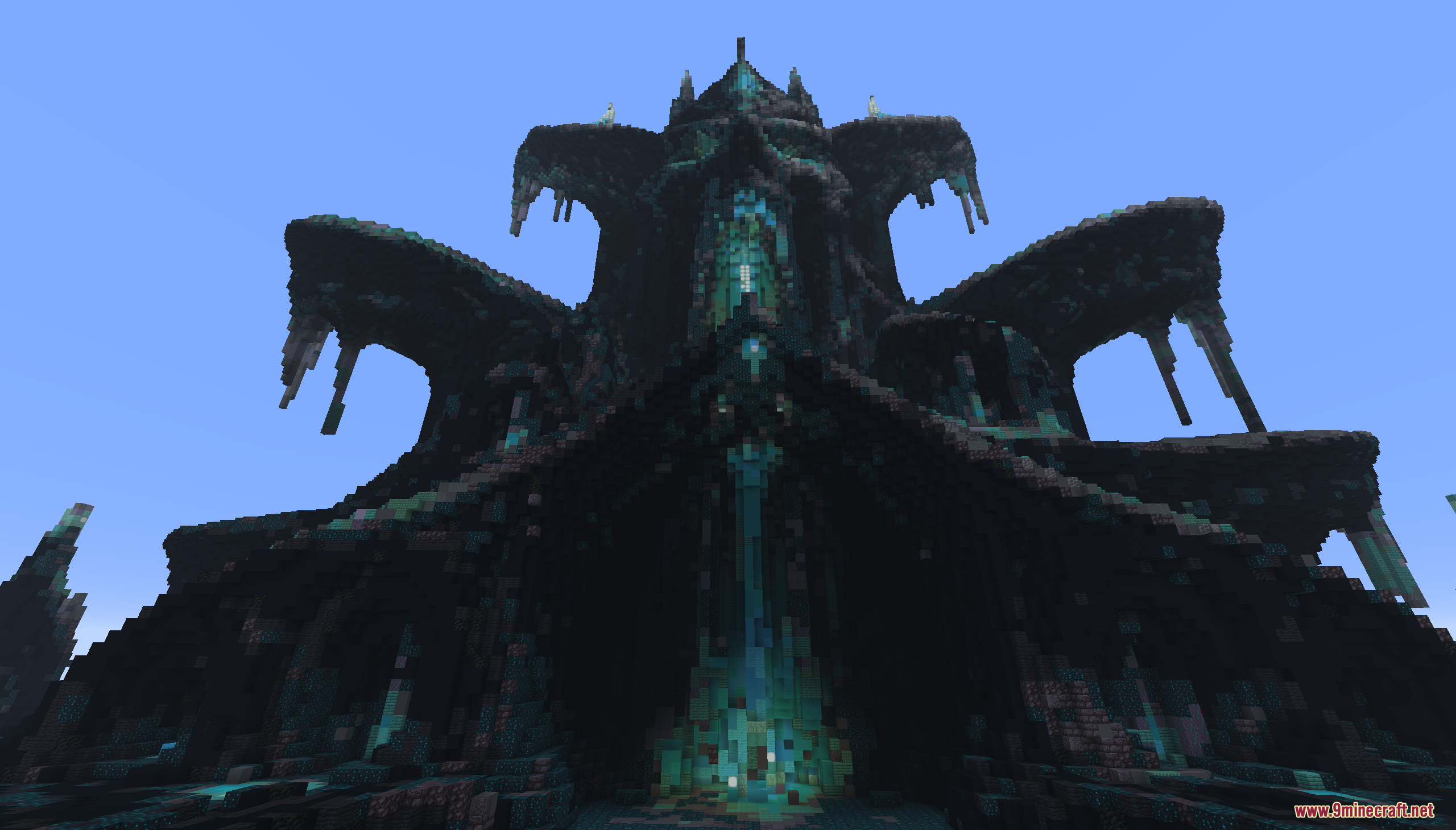 The Sculkborne Castle Map Screenshot 9 The Sculkborne Castle Map features a dark fortress with glowing blue accents