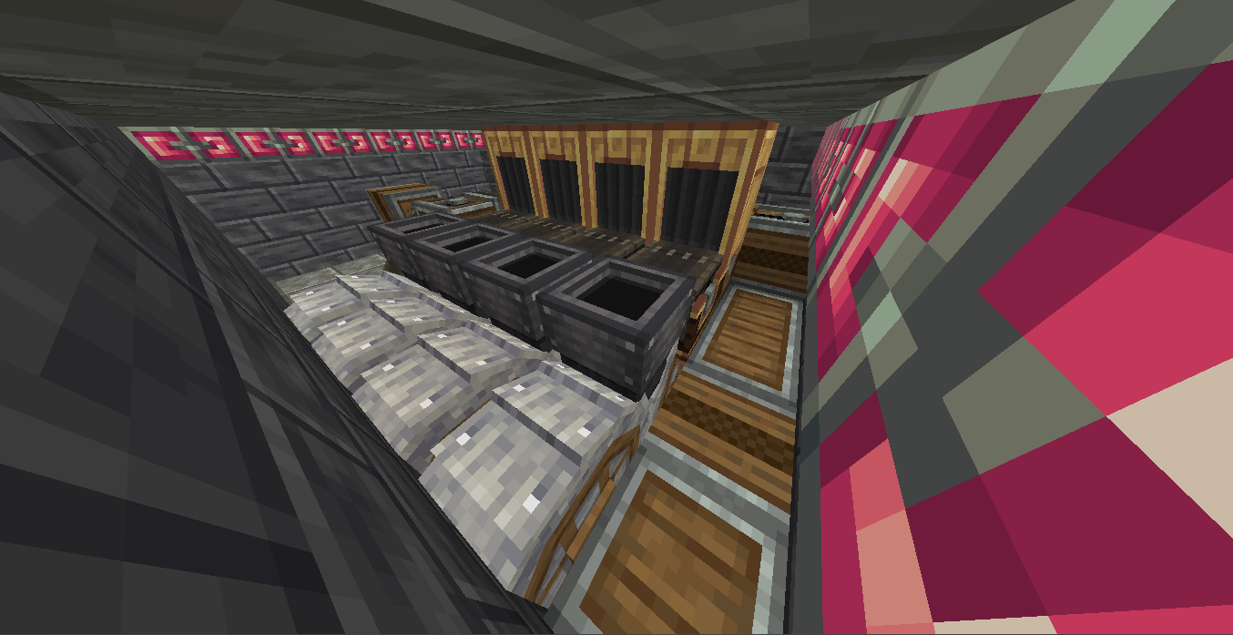 Compact ore processing machine with crushing wheels and fans in a stone room