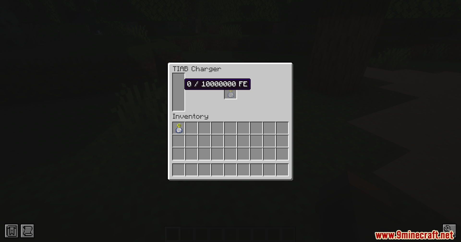 Time in a Bottle Charger Mod Screenshot 7 The TIAB Charger interface showing energy storage and an item slot