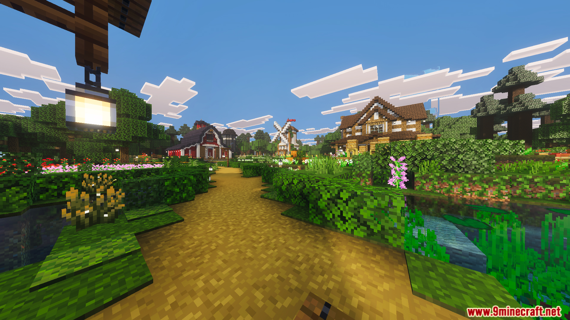 Tiny Takeover Farmstead Map featuring a red barn and a tall windmill