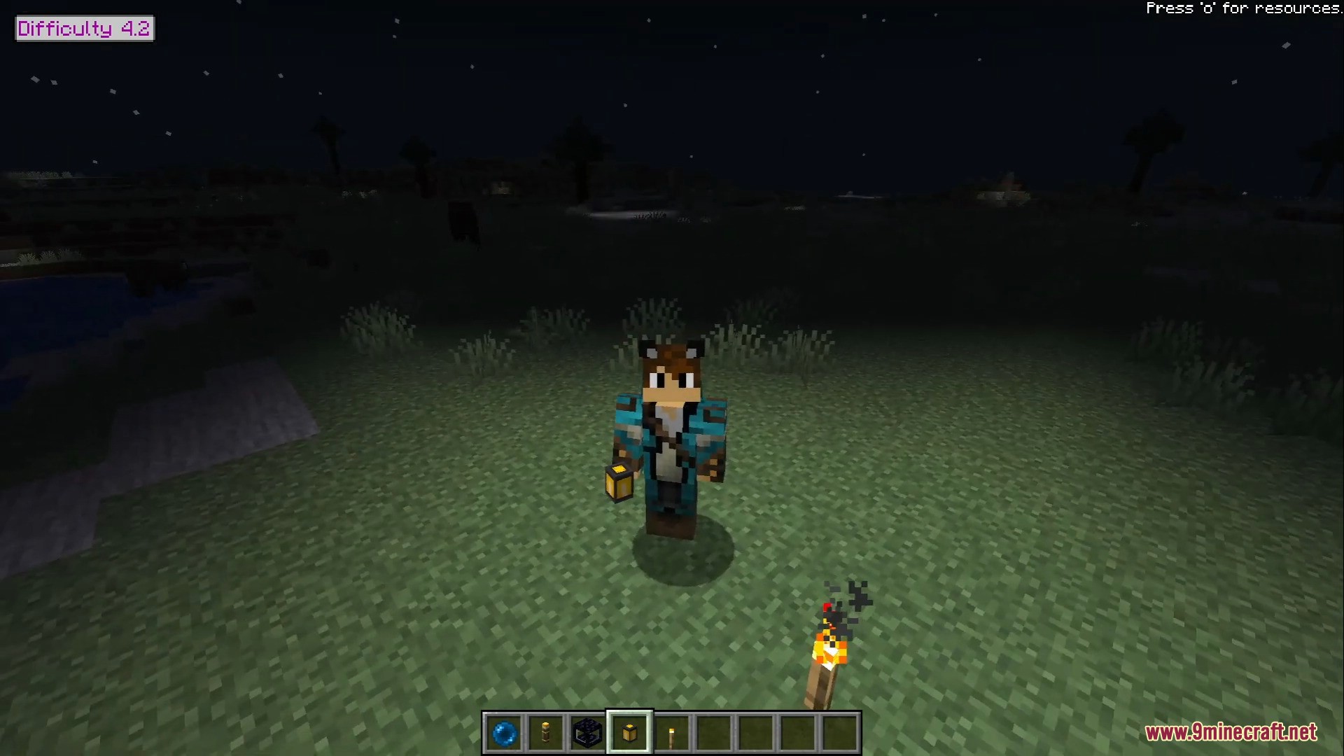 A night view of a base kept completely free of monsters
