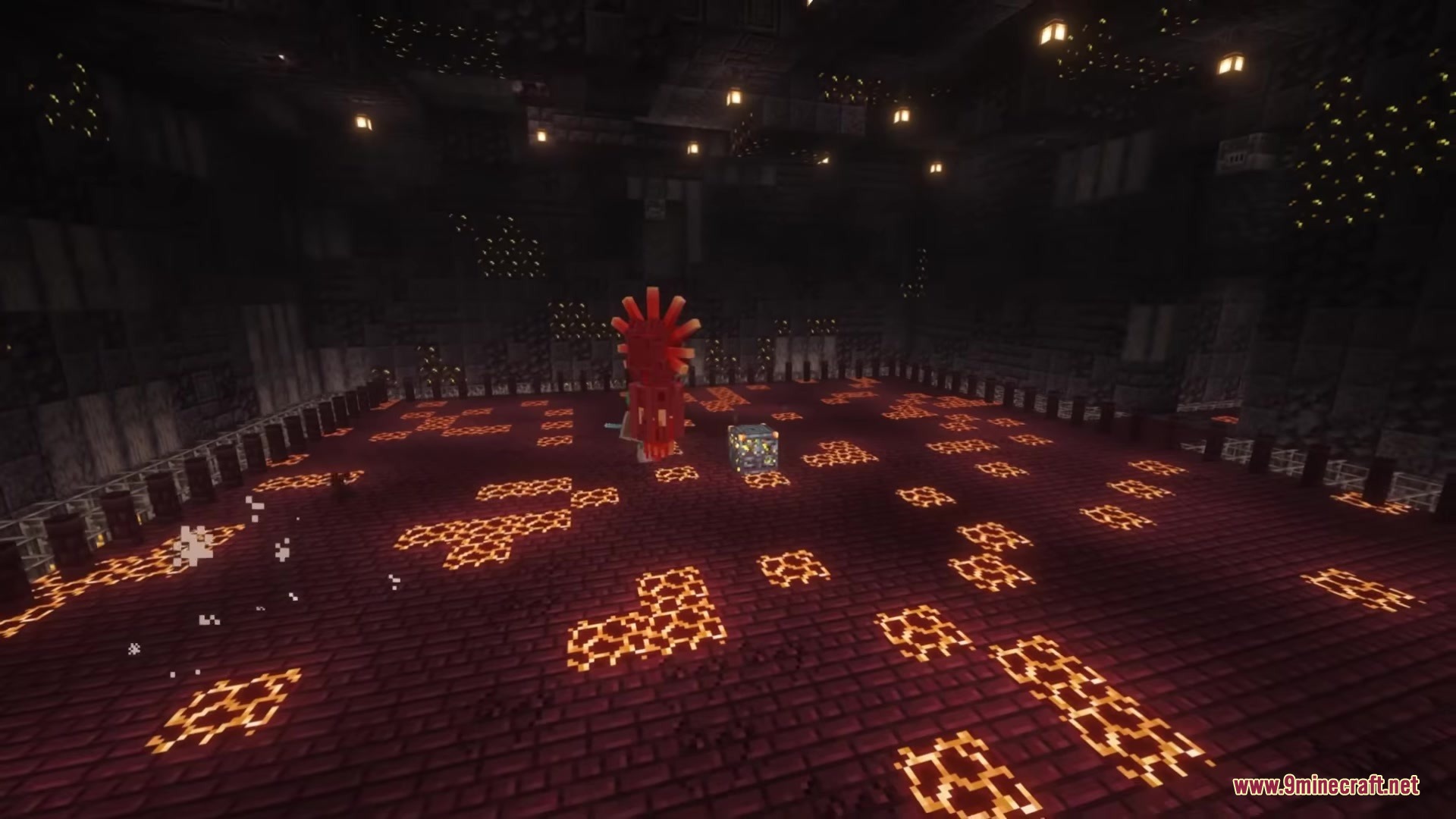 Trial Guardians Mod Screenshot 14 The Guardian of the Phoenix boss appears in a large nether brick room