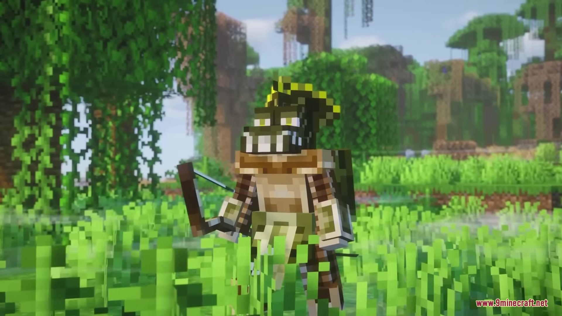 Trial Guardians Mod Screenshot 5 The Guardian of the Hydra archer stands in a lush green jungle environment