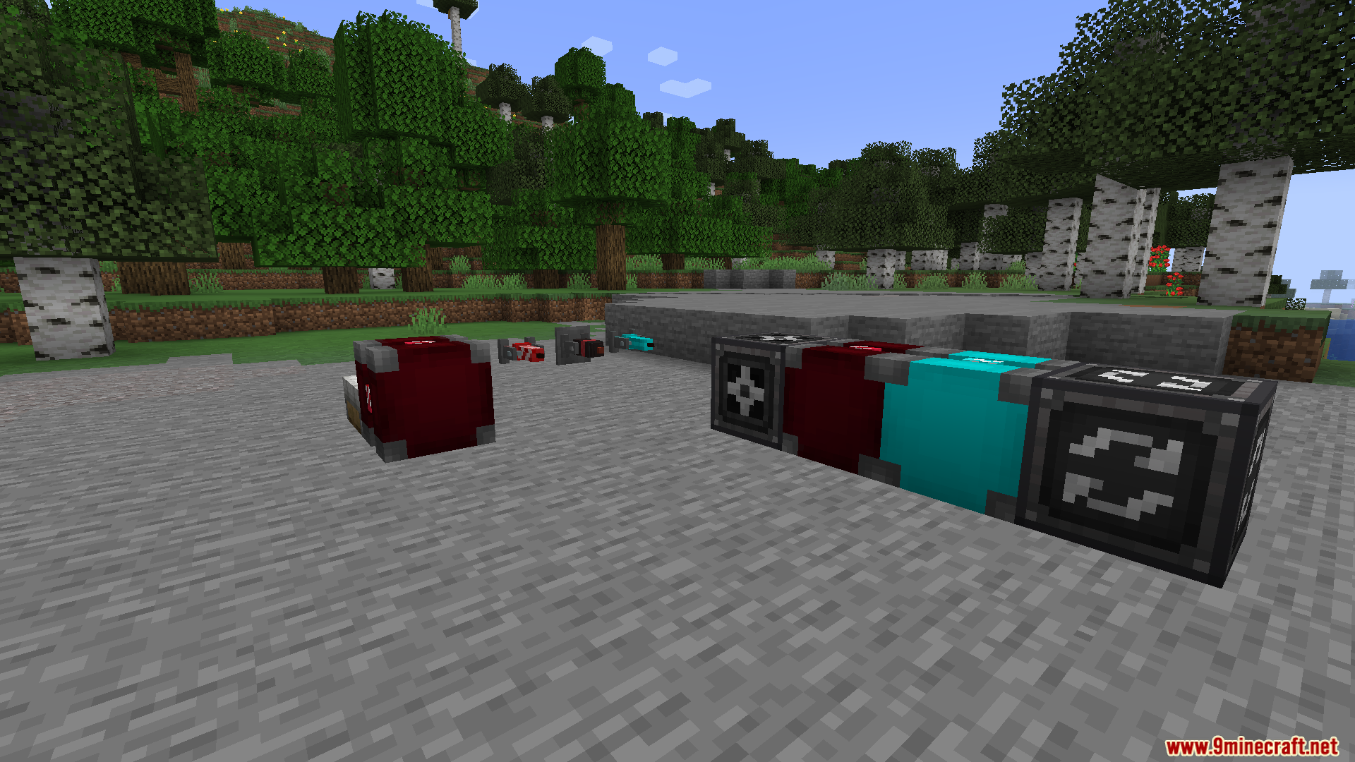 Valkyrien Skies Tournament Reforged Mod Screenshot 10 Close up view of specialized thrusters and control blocks for building vehicles