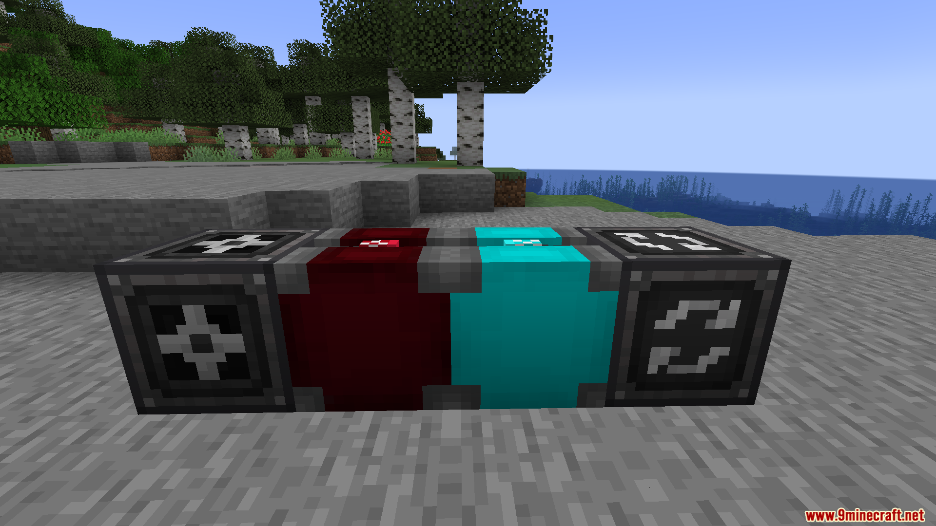 Valkyrien Skies Tournament Reforged Mod Screenshot 5 Four unique blocks from the Valkyrien Skies Tournament Reforged mod