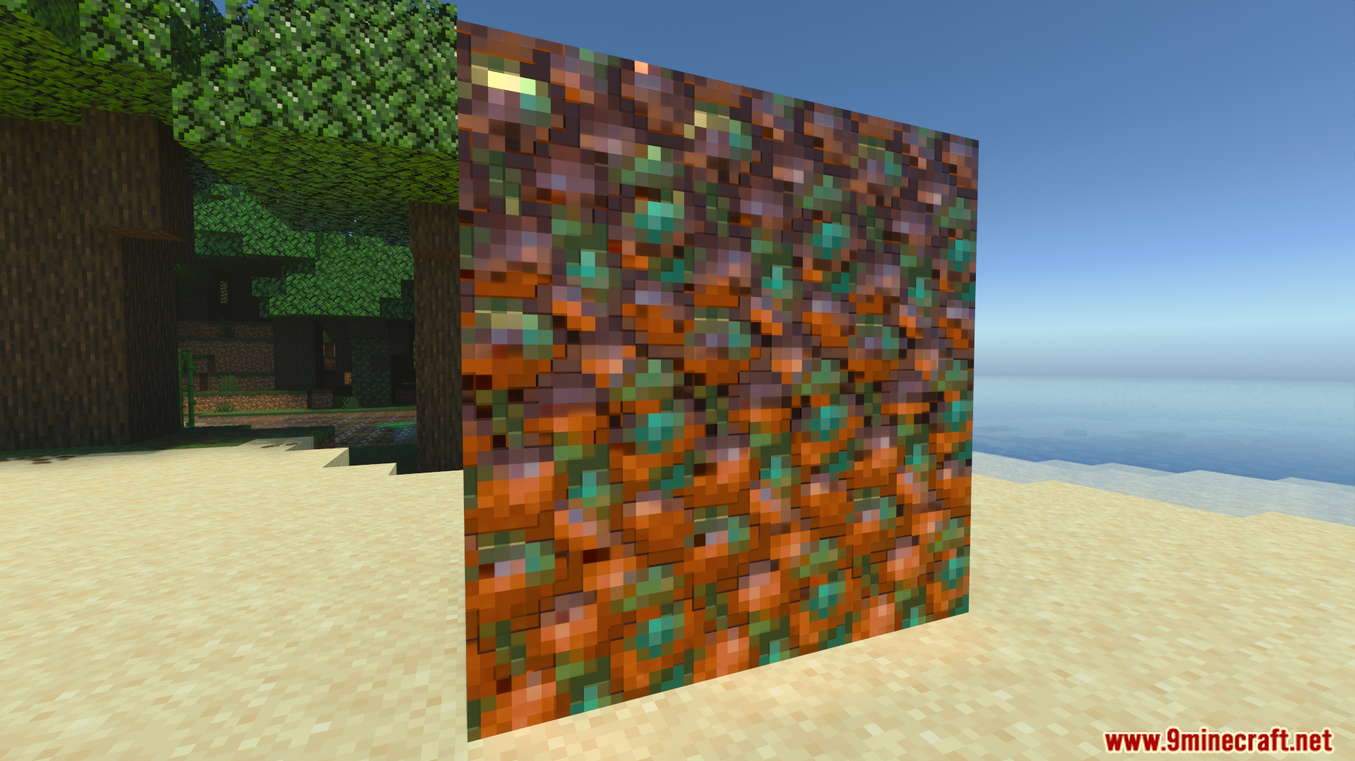 Detailed raw copper blocks showing realistic depth and bumpy surfaces using normal maps