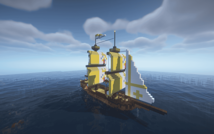 Vatican Flagged Medieval Ship with Full Interior Schematic File Schematic Thumbnail