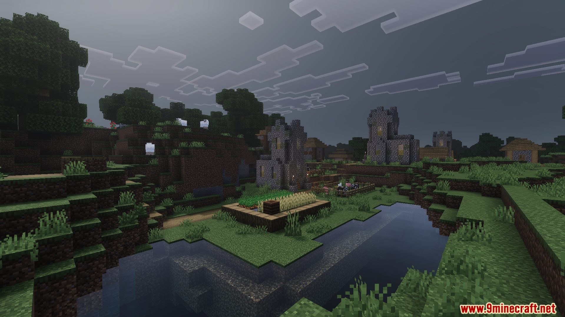 Vibrant Legacy Uncanny Rewrite Shader Screenshot 1 Vibrant Legacy Uncanny Rewrite Shader brings a dark and spooky visual to survival