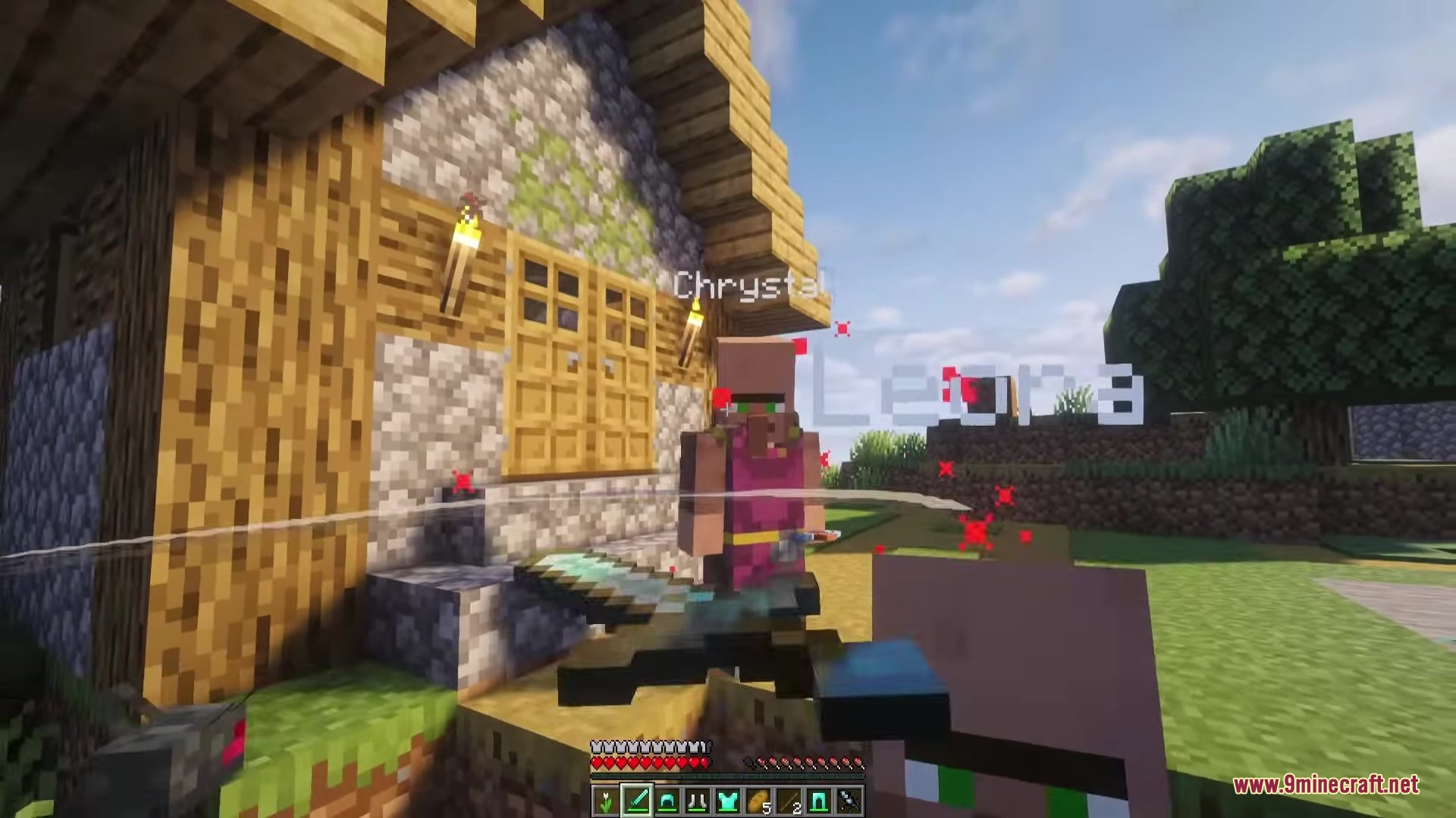 Villager Retaliation Mod Screenshot 10 A named villager retaliates against the player while displaying red anger particles