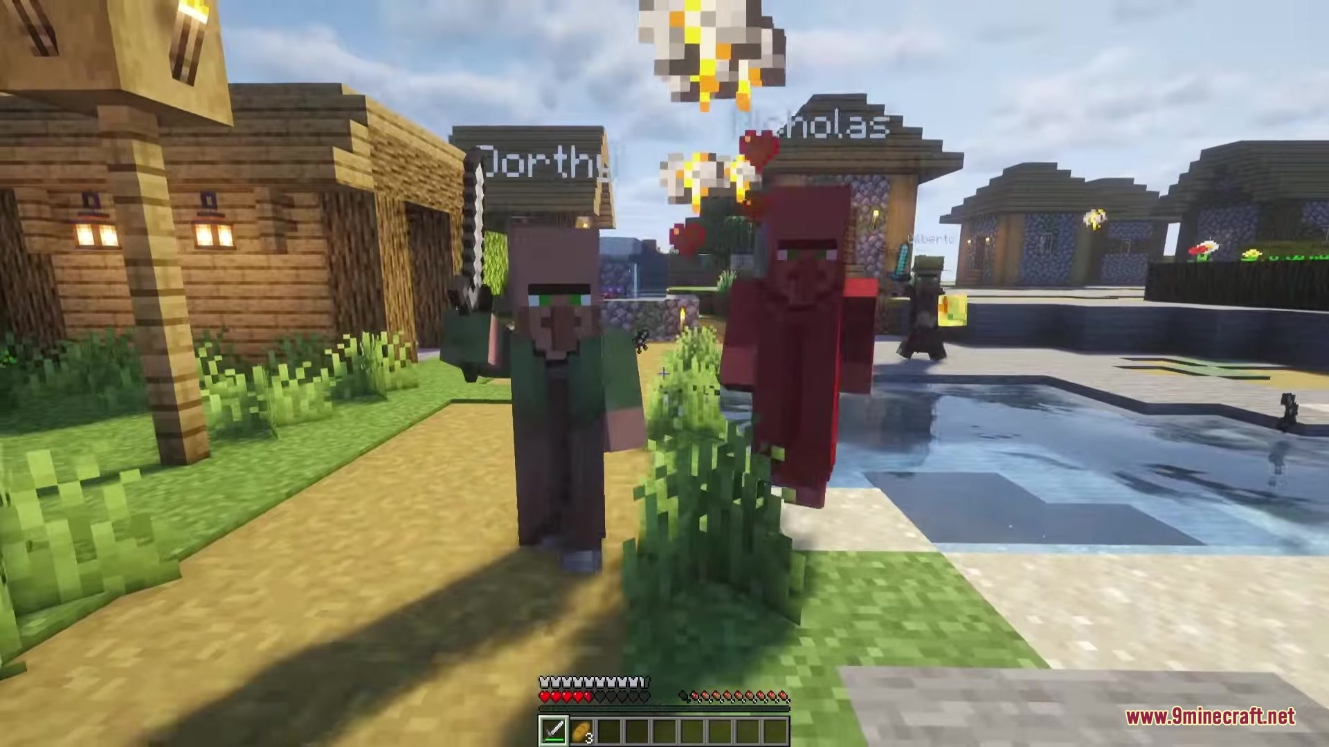 Villager Retaliation Mod Screenshot 8 An angry villager named Dorthy attacks the player with a sword