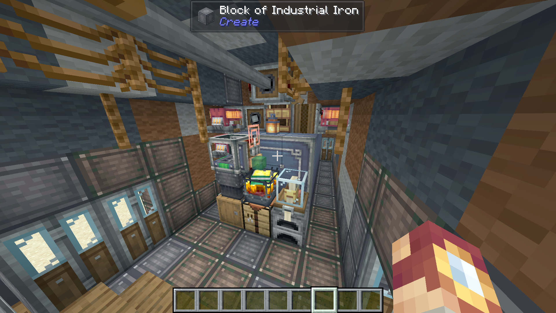 Interior view of a mobile base showing a Block of Industrial Iron