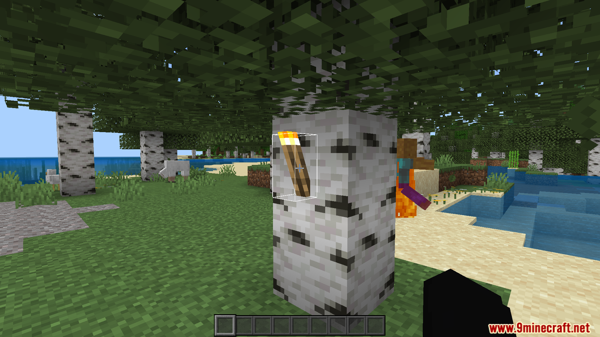 White 3D Outline Texture Pack Screenshot 5 White 3D Outline Texture Pack adds a glowing edge to a torch