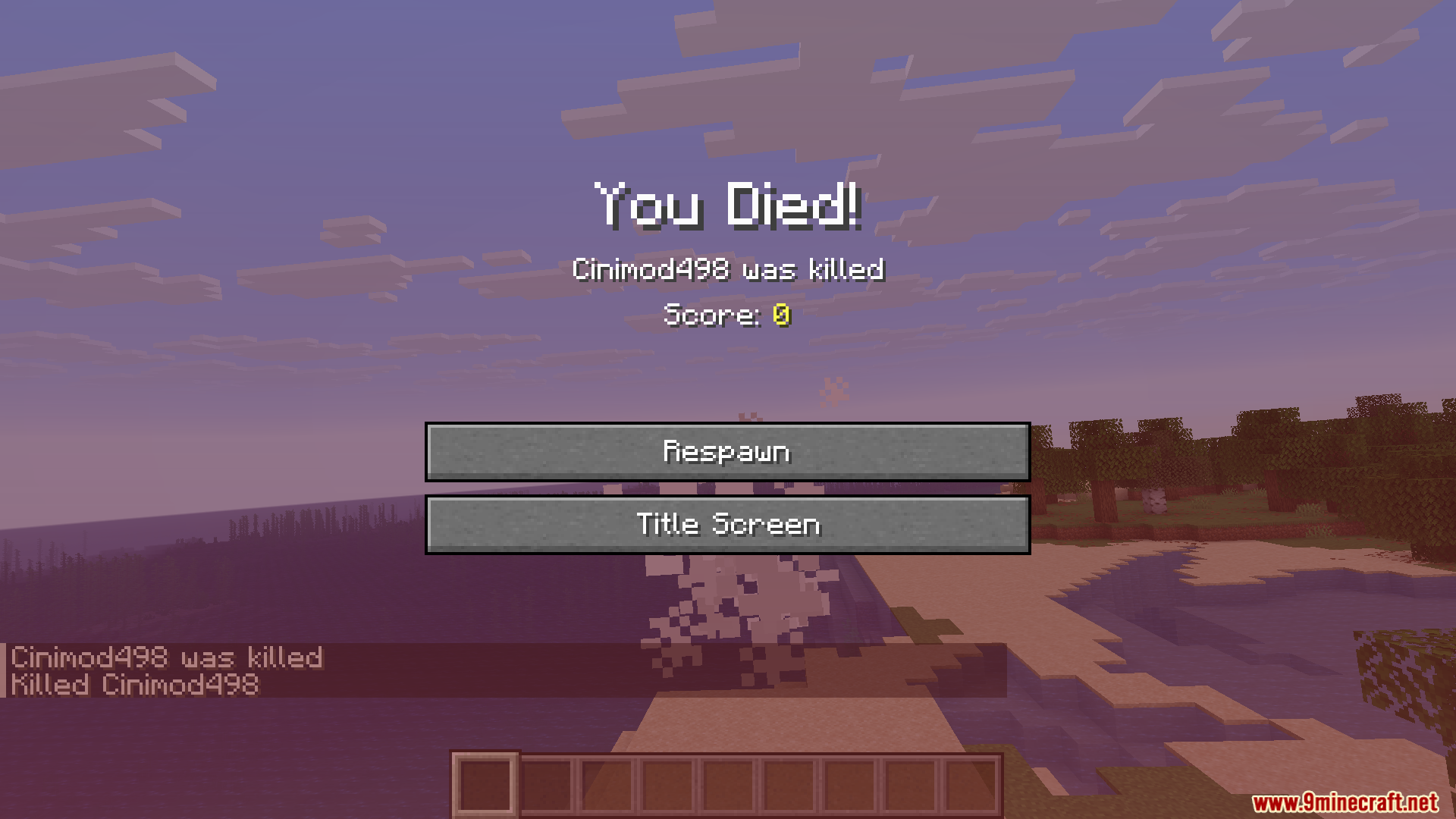 Wither Death Sounds Mod Screenshot 3 The Wither Death Sounds Mod triggers a loud noise upon this death screen