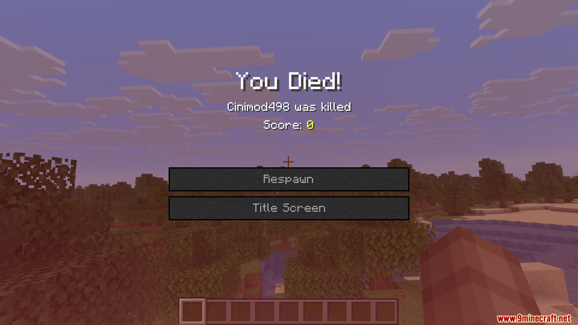 Wither Death Sounds Mod Screenshot 5 Minecraft death screen showing a player was killed with the Wither Death Sounds Mod