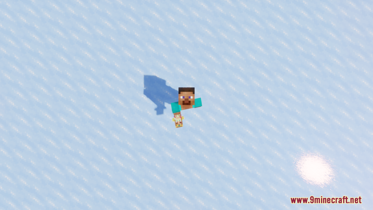 Zelda Totem of Undying Resource Pack Screenshot 2 Top down view of a character holding a Princess Zelda totem on ice