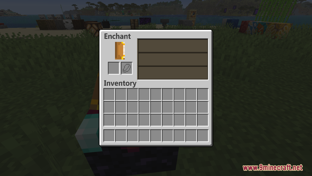 Zero Particles Resource Pack Screenshot 15 Empty enchanting table interface with readable text from the Zero Particles pack