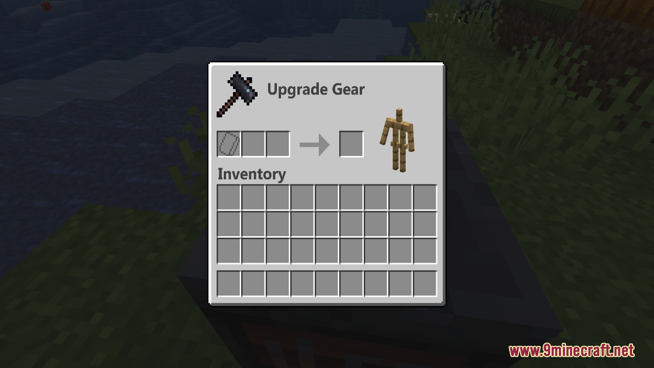 Zero Particles Resource Pack Screenshot 6 Smithing table menu for upgrading gear featuring a fresh and neat font
