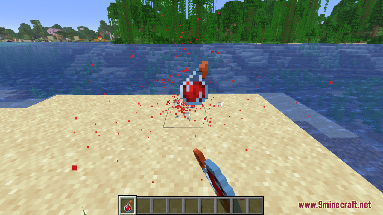 Zero Particles Resource Pack Screenshot 8 Throwing a splash potion on the ground to show the modified particle effects