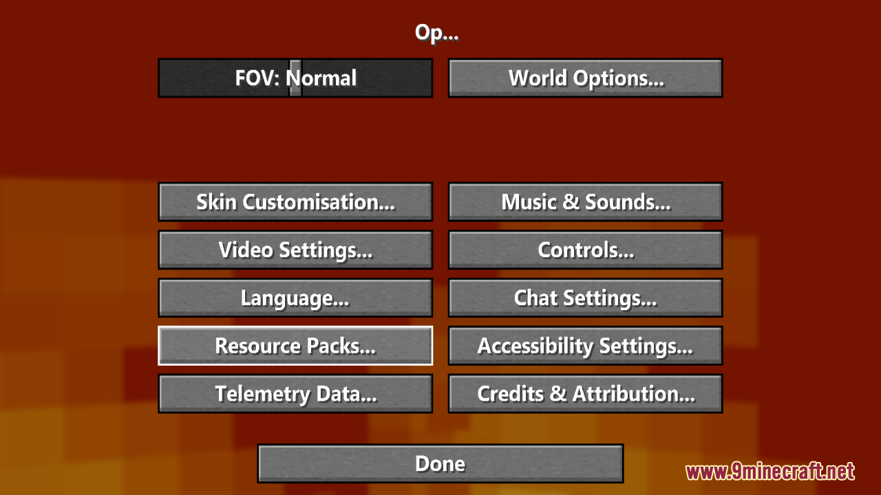 Zero Particles Resource Pack Screenshot 9 Minecraft options menu screen displaying various settings with clean custom font