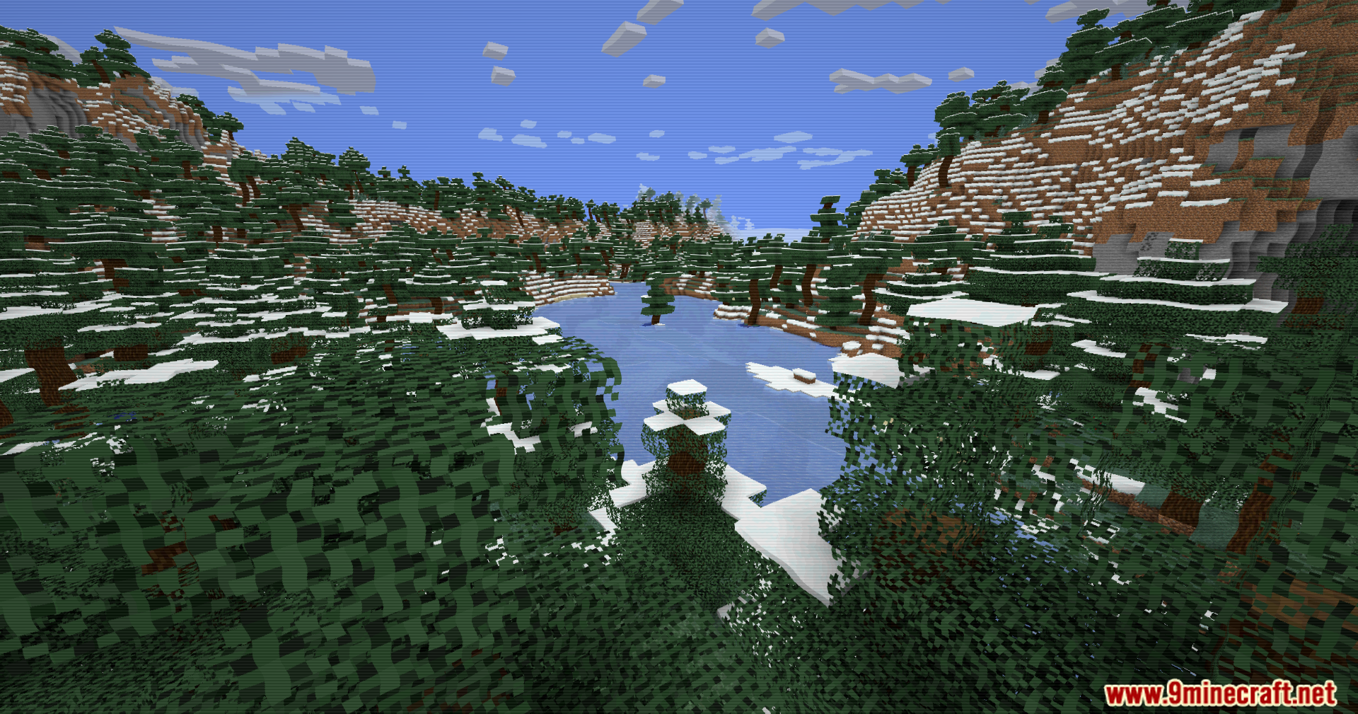 ZigCRT Shaders adds retro scanlines to a snowy forest and frozen lake