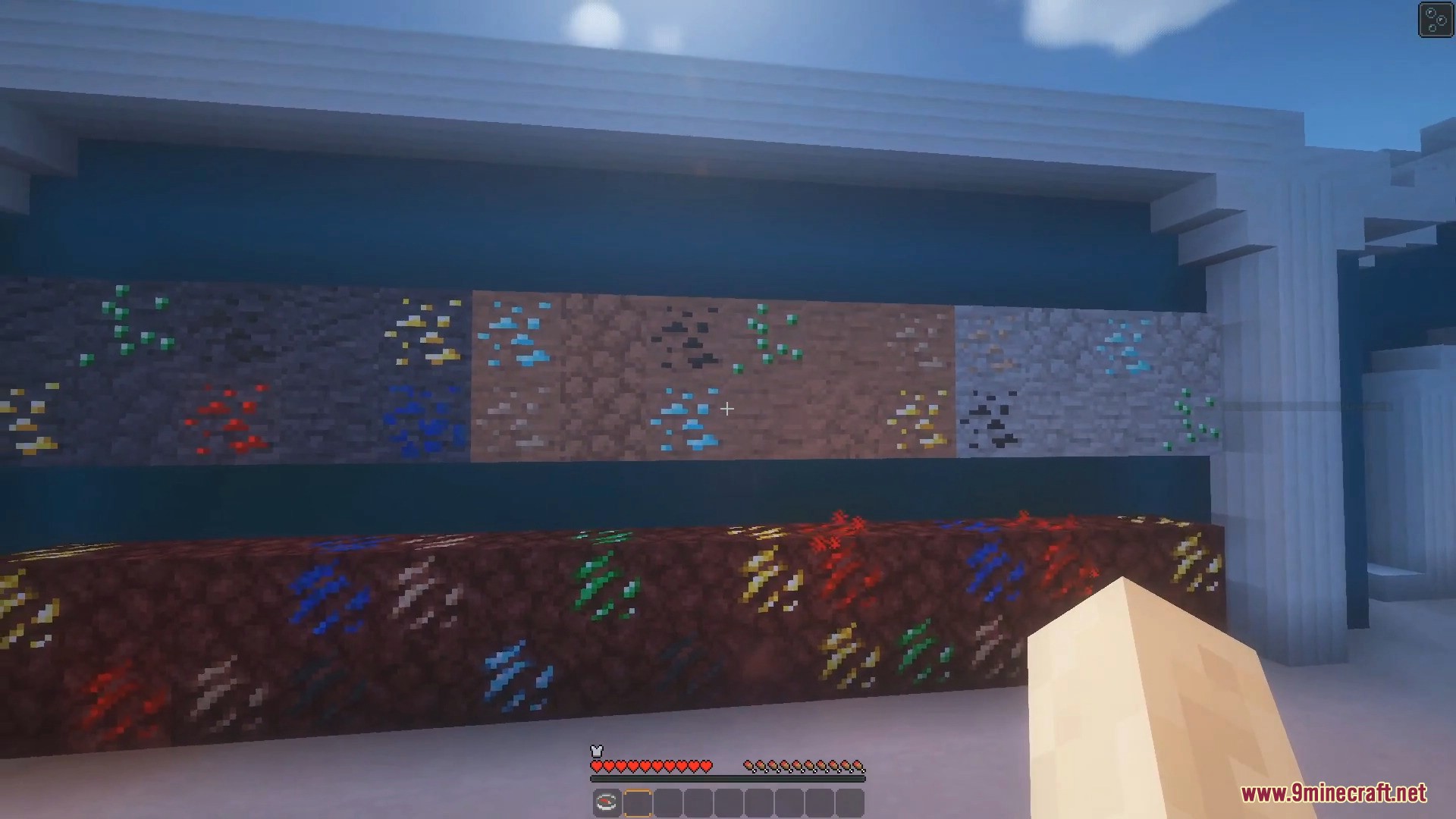 Connected textures making a built wall look clean and continuous