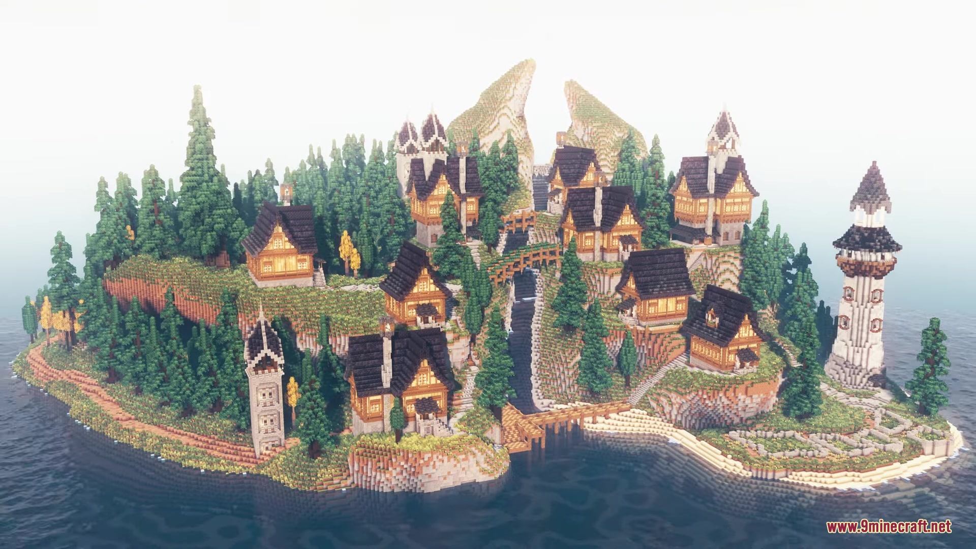 Ultimate Medieval Island Schematic (1.21.x) - Massive Island with Castles and Villages screenshot 7