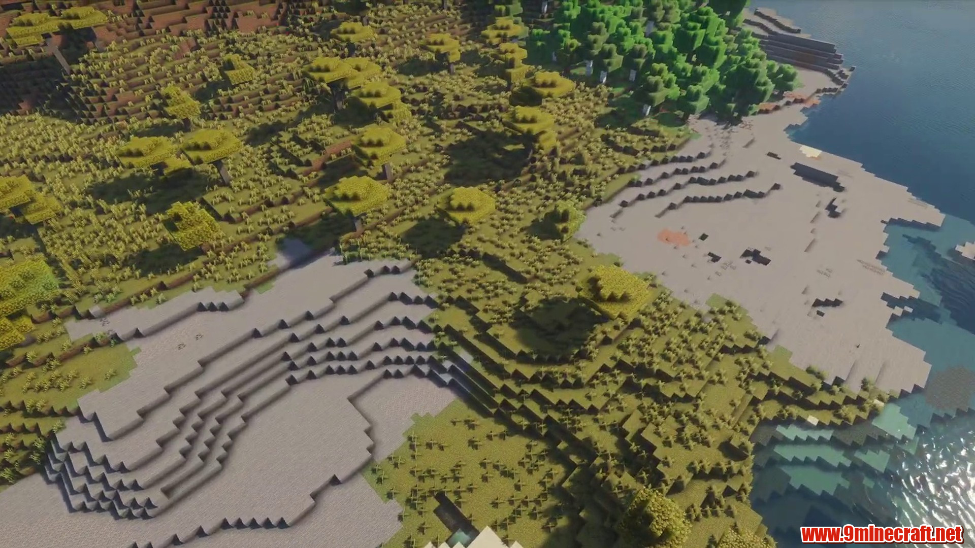 Scenic terrain from Minecraft seed -1906588470025925000