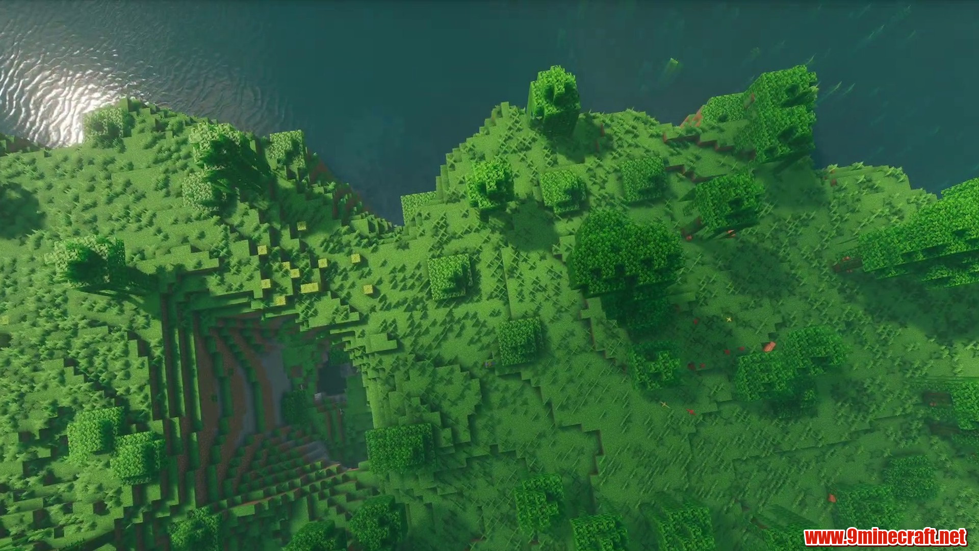 Scenic terrain from Minecraft seed 5489728297824087015