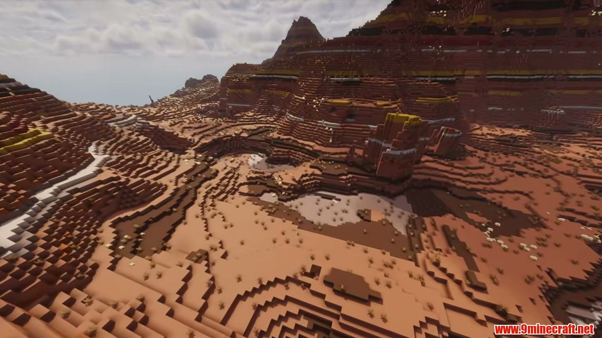 Terrain and landmarks in Minecraft seed 3281830143435402263