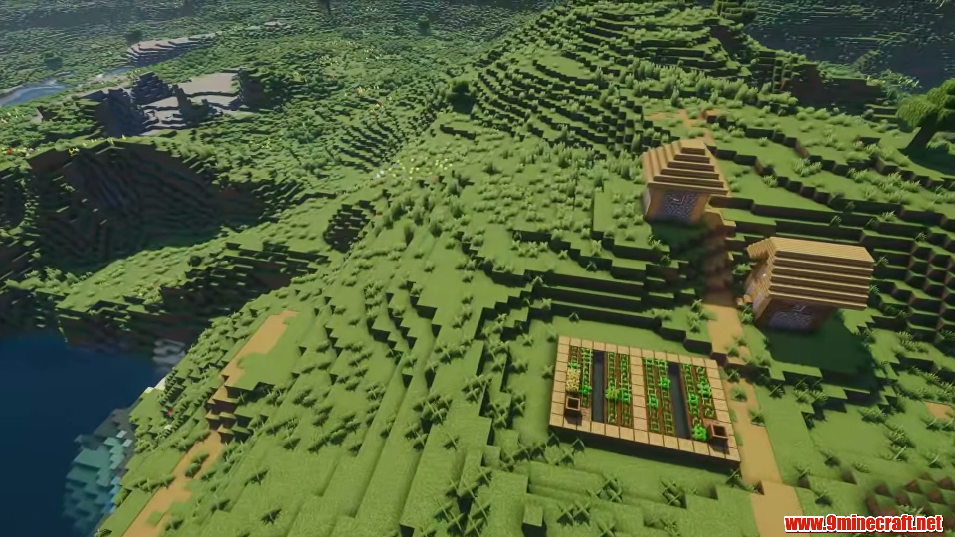 Terrain and landmarks in Minecraft seed -5326872647731725125