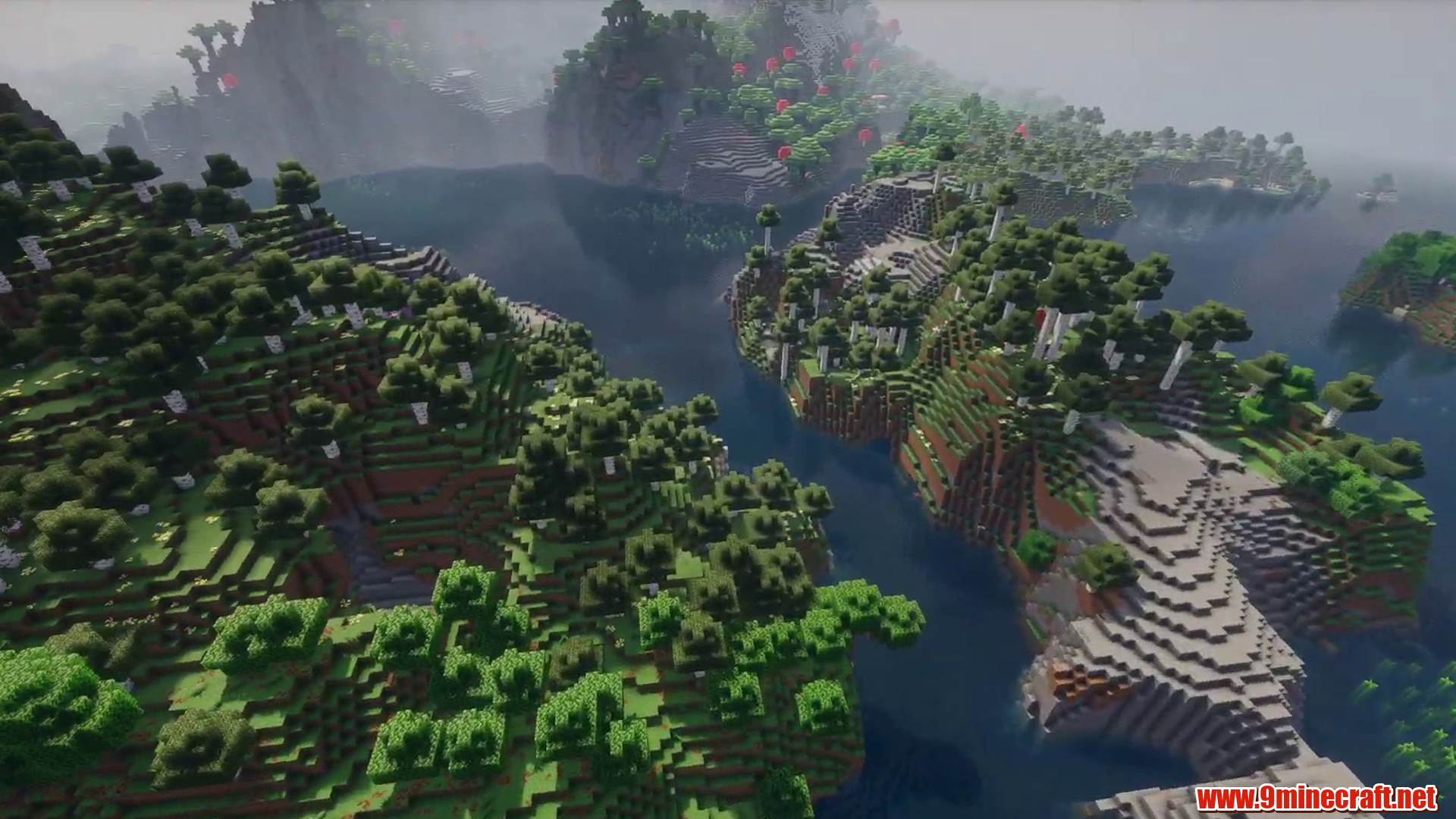 Cliff-ringed island landscape for bridges and bases