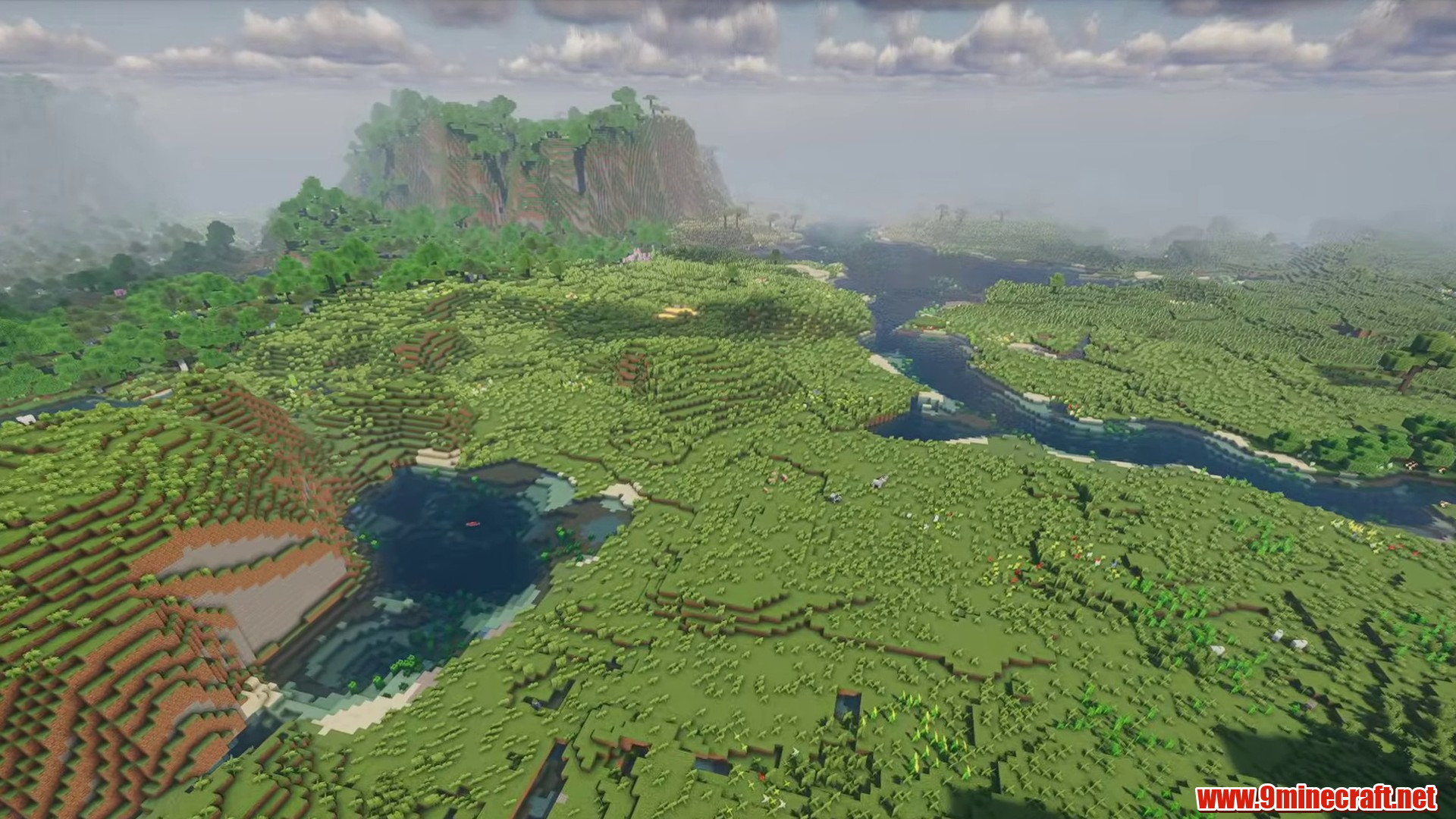 Massive flat land beside cherry trees in Minecraft seed 6954908675375307936
