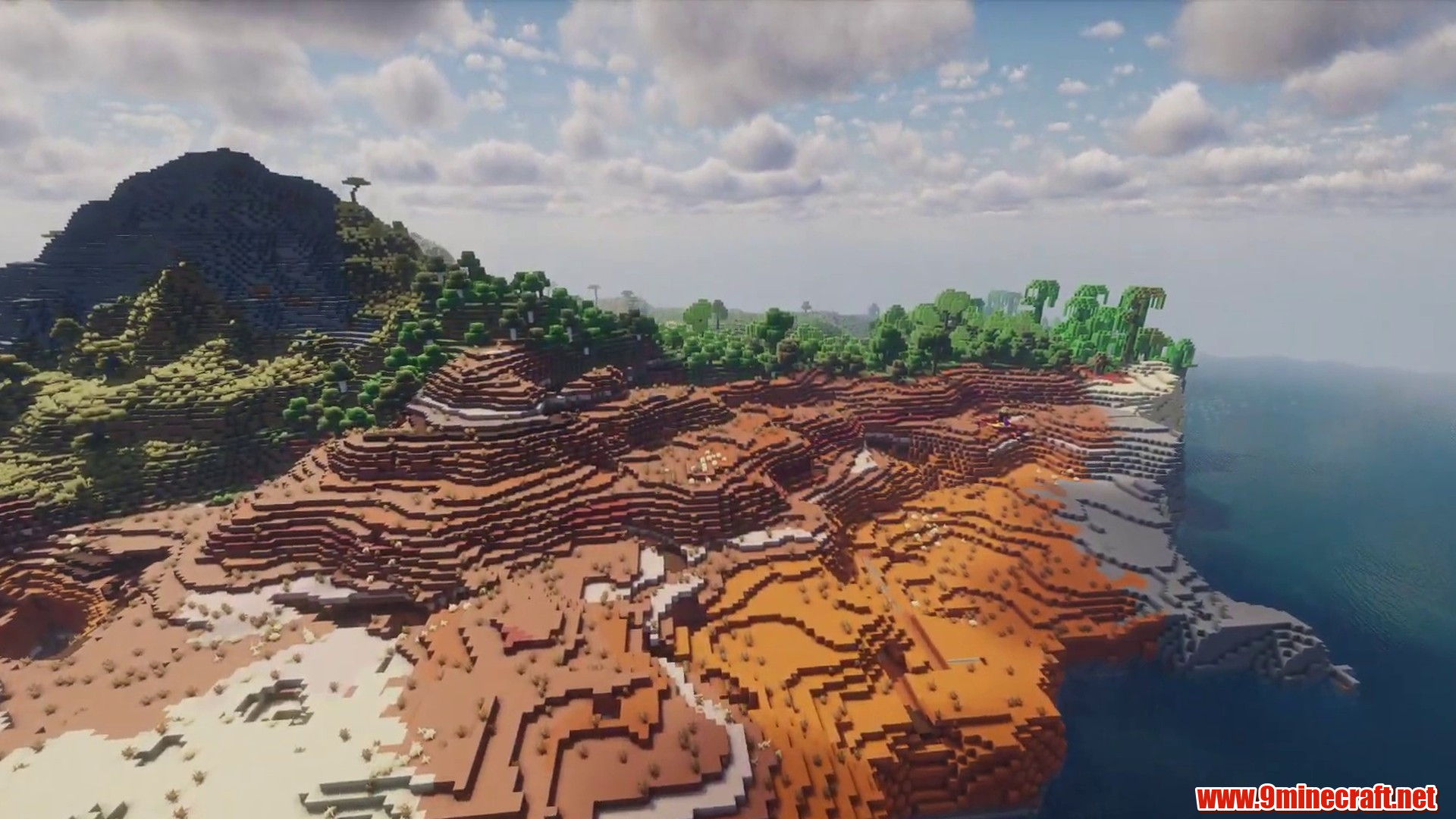 Terraced orange coastline suited to a harbor base