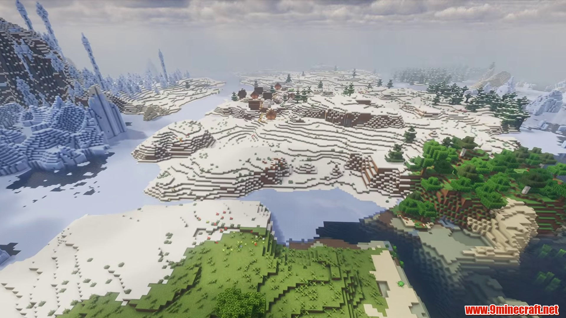 Snowy island chain in Minecraft seed -7543381241678873825
