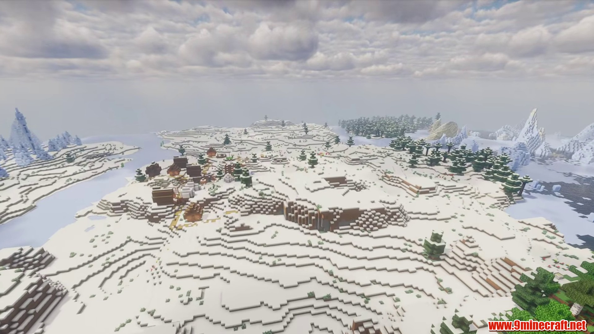 Cold islands and village terrain for a connected base
