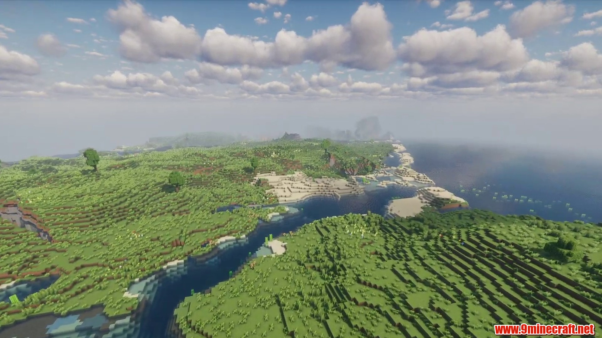 Huge plains in Minecraft seed 9146323966629360413