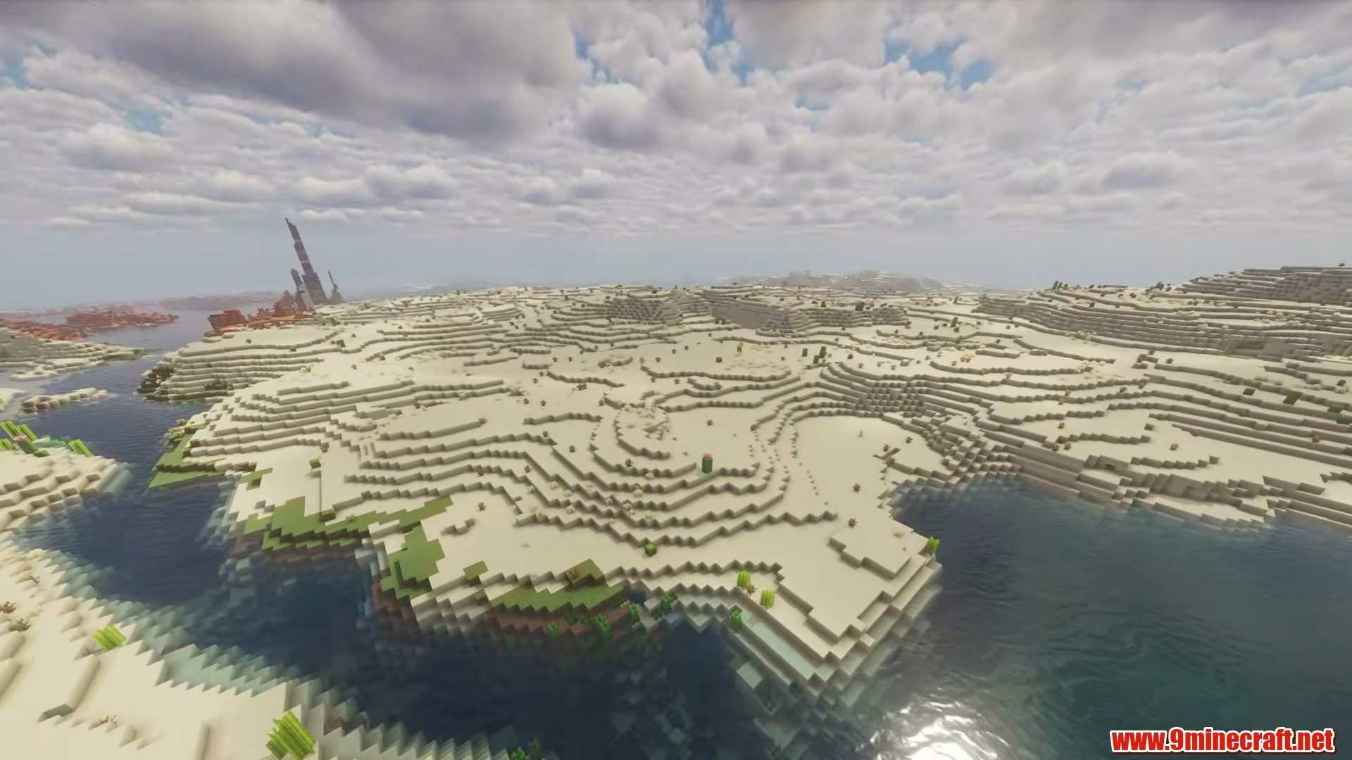 Flat Desert and Four Villages in Minecraft seed -8078833603150779723