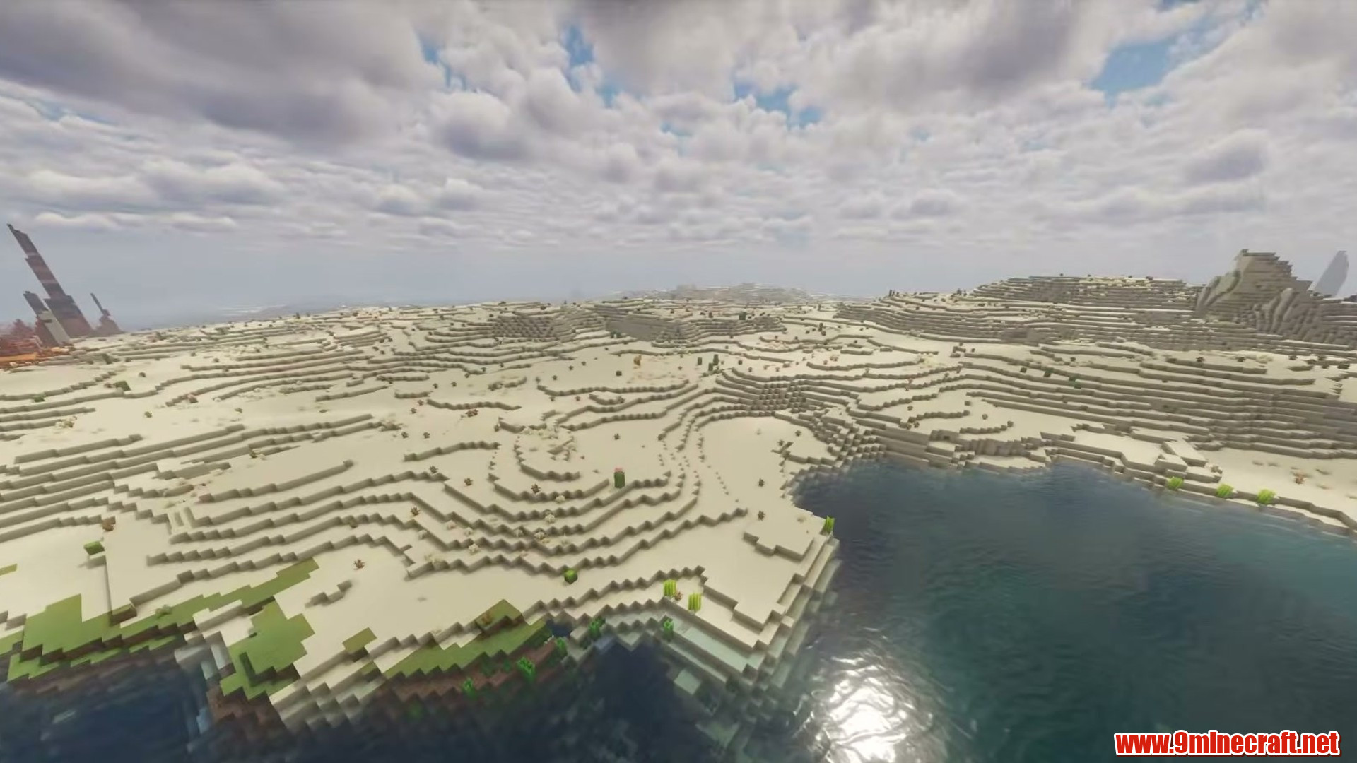 Terrain and landmarks in Minecraft seed -8078833603150779723