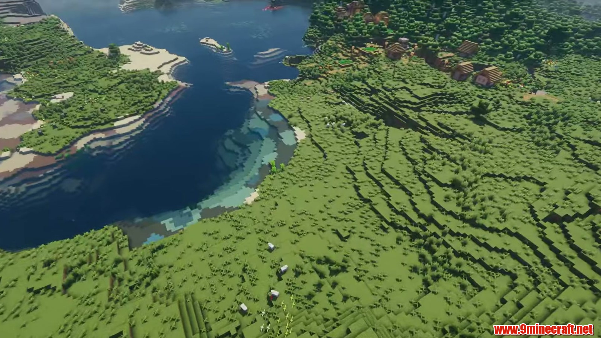 Massive Flat Village in Minecraft seed 7799598406234962574