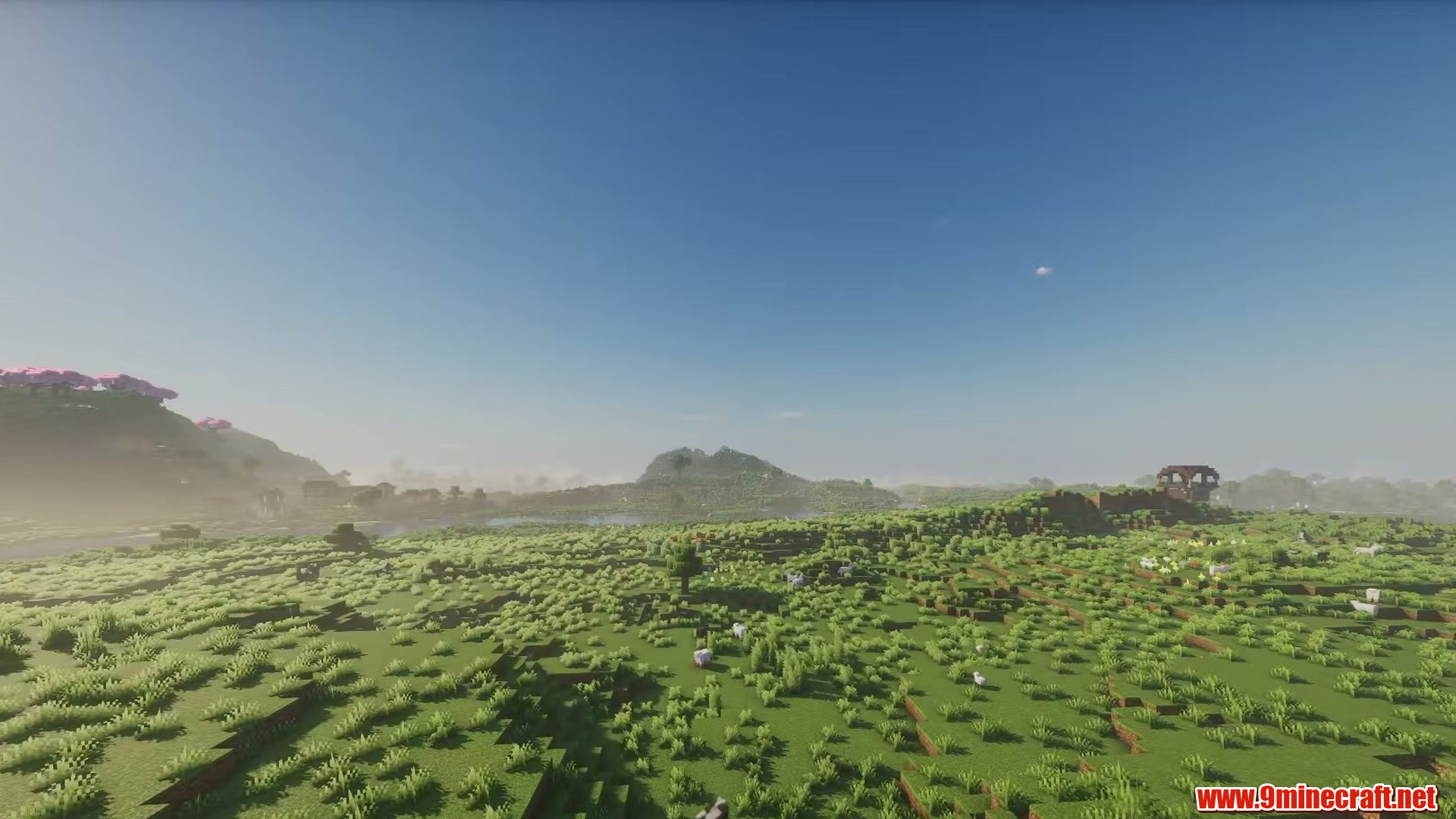 Terrain and landmarks in Minecraft seed 6416125954217004469
