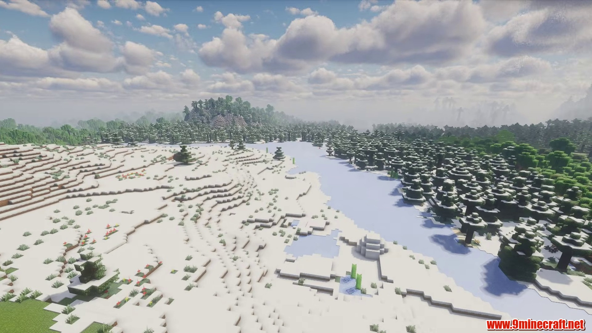 Scenic terrain from Minecraft seed 8657476505968858592
