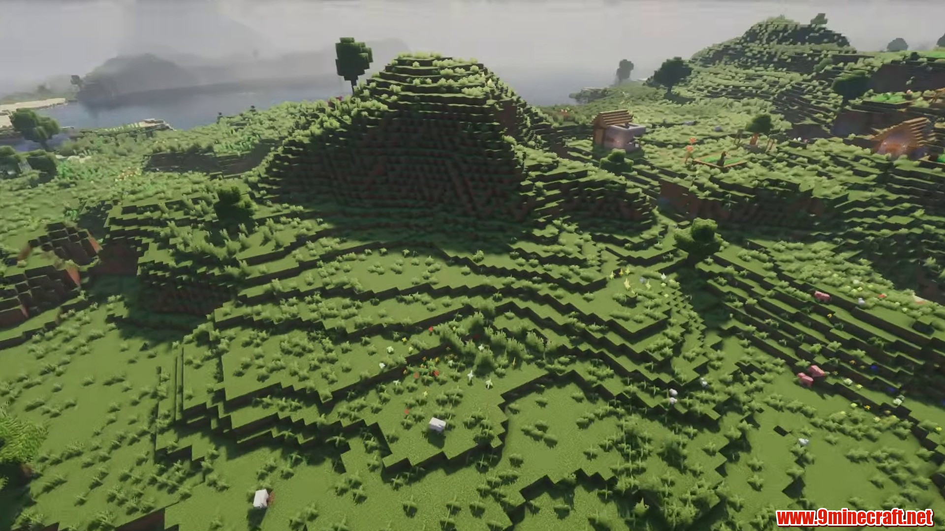 Scenic terrain from Minecraft seed 5840932850541332827